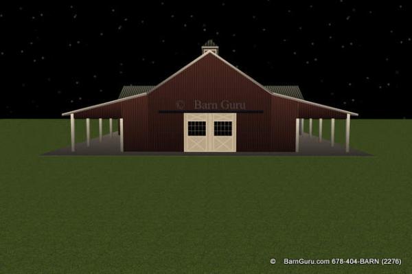 Very Nice Gable end on this Horse Barn Plan