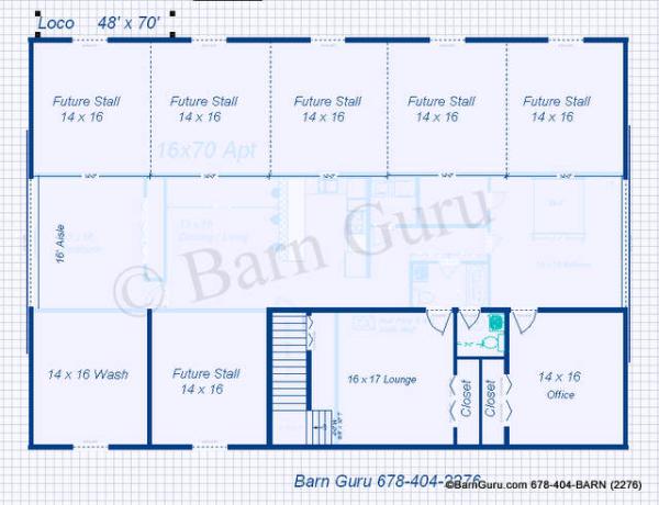 6 Stall Horse Barn Plans
