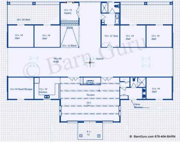 Horse Barns With Living Quarters Floor Plans