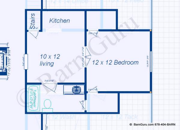 Upstairs living quarters above office - wash -12 aisle
