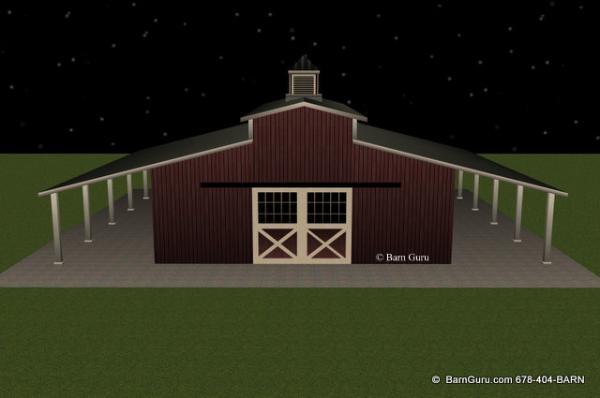 6 Stall Monitor style horse barn in ga builder