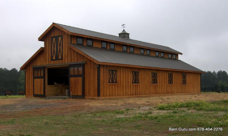 10 Stall Raised Aisle Horse Barn