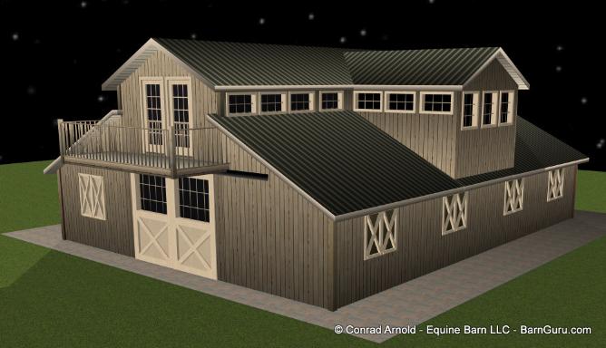 4 Stall Monitor style horse barn - Conrad Arnold - Barn Guru.com