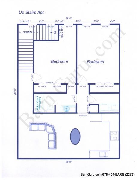 2  bedroom apt above horse barn
